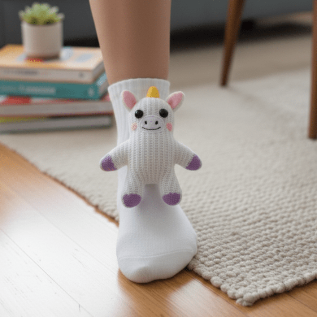 Ultra-soft animal design house socks with a non-slip sole, providing warmth & comfort for all genders.