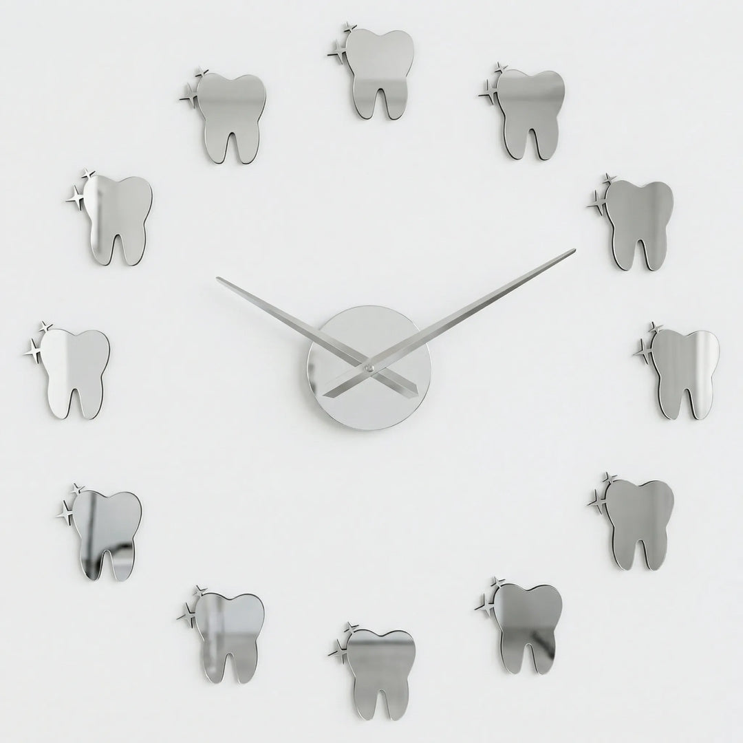 Decorative mirror wall clock, large statement piece for modern home decor, featuring silent operation.