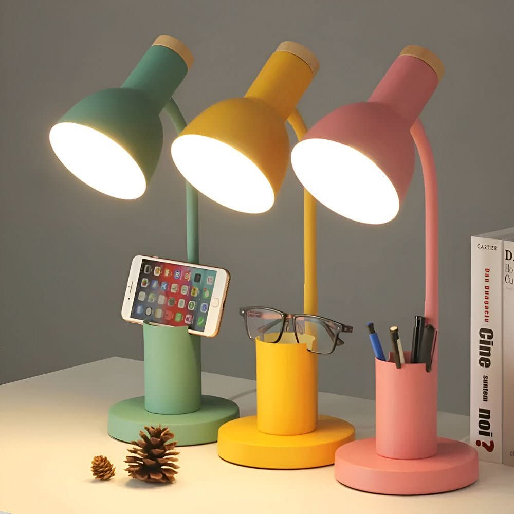 Eye-care LED study lamp for students & professionals. Adjustable modern desk light for clear task lighting.
