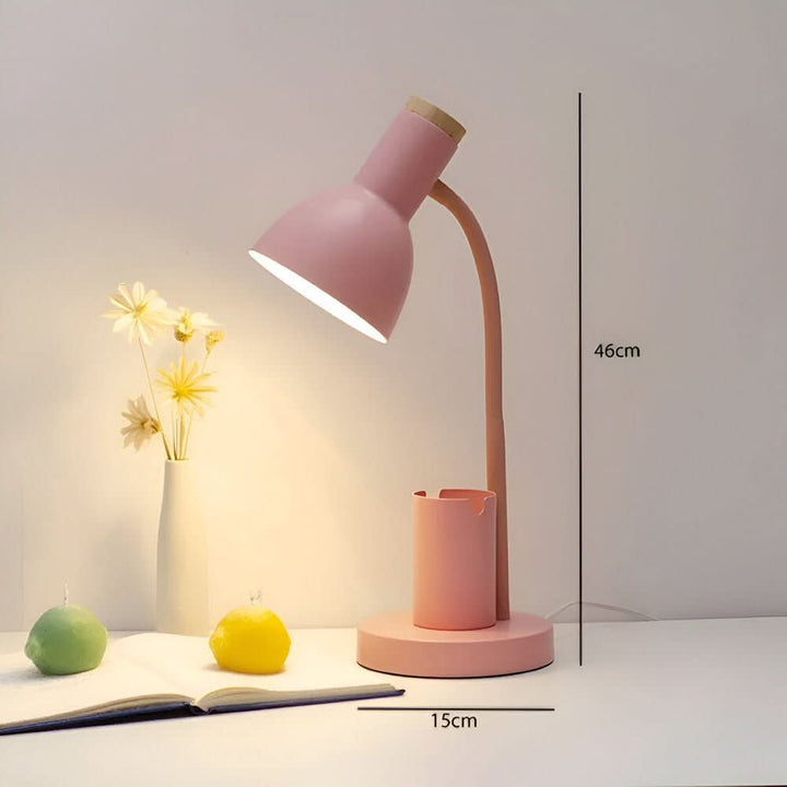 Contemporary LED desk lamp delivering clear, bright light. Ideal for modern office and efficient task lighting.