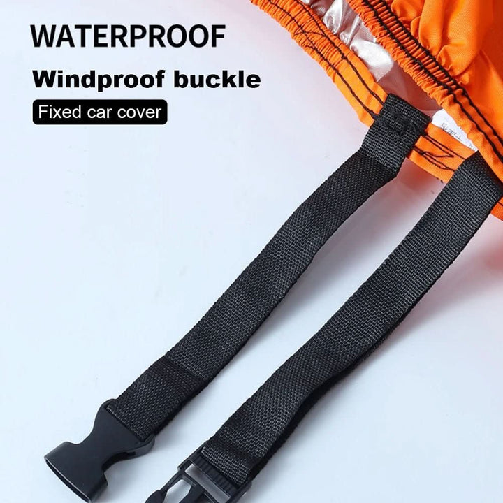 Outdoor storage solution: Universal vehicle cover protecting motorcycles from sun, rain, dust, and snow.
