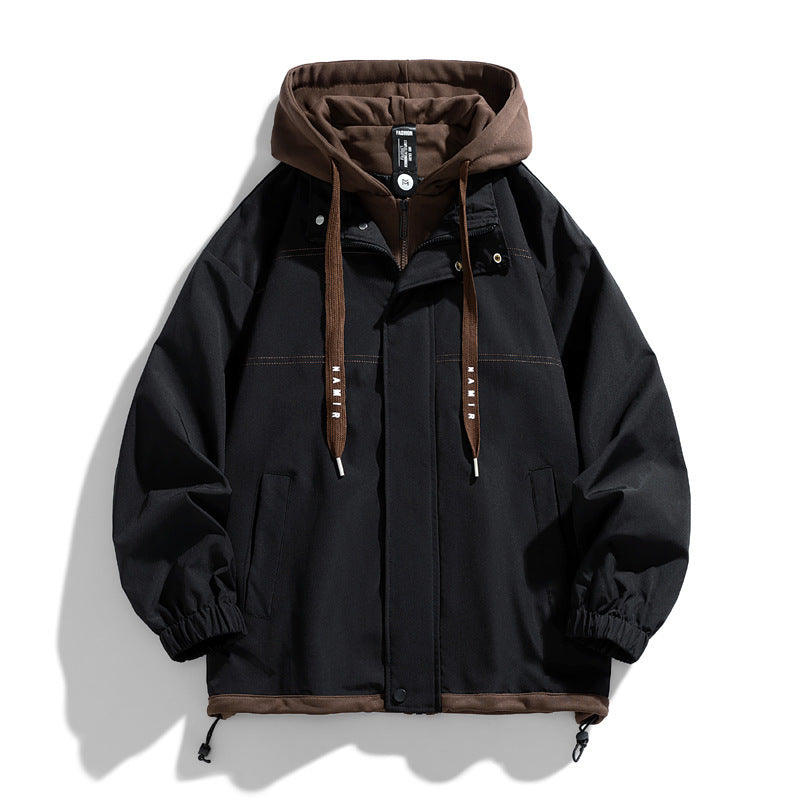 Stylish black men's Denver casual jacket, great for fall fashion, layering, and street style.