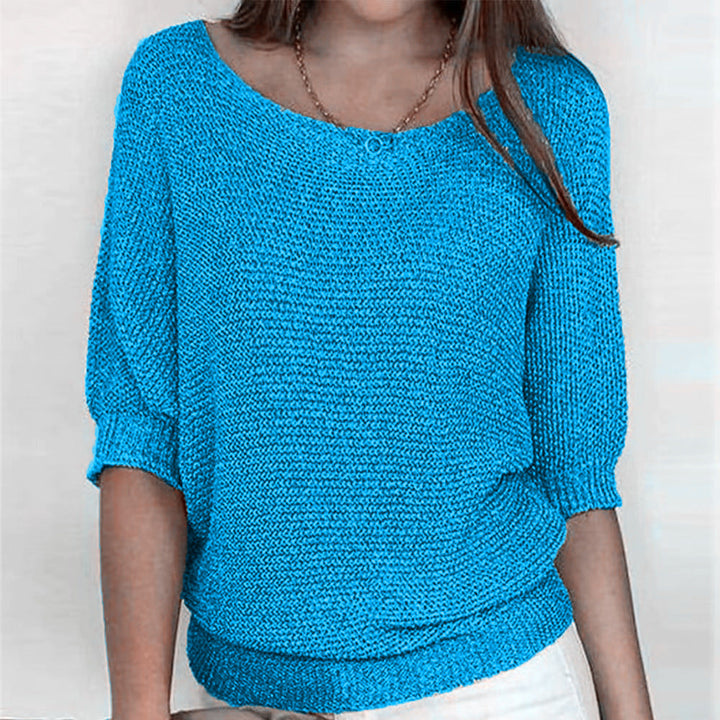 Casual knit women's pullover sweater, perfect for fall & winter everyday style.