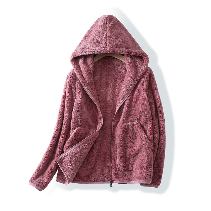 Women's Cozy Fleece Hooded Cardigan