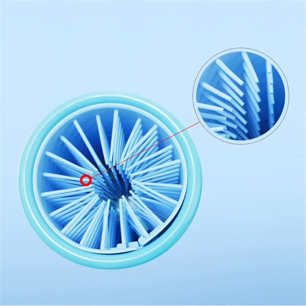 Effective automatic paw washer with soft silicone bristles, rechargeable. Perfect for pet grooming & clean feet.