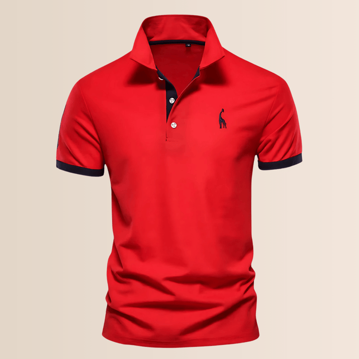 Versatile men's relaxed fit stand collar polo, short sleeve design for everyday comfort & spring fashion.