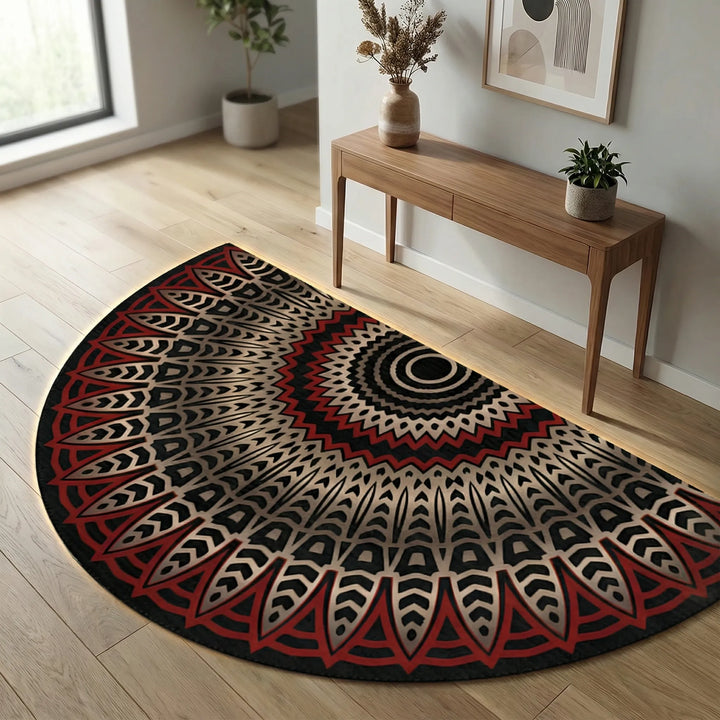 Statement Flowique round area rug with stunning wave pattern for contemporary home decor.