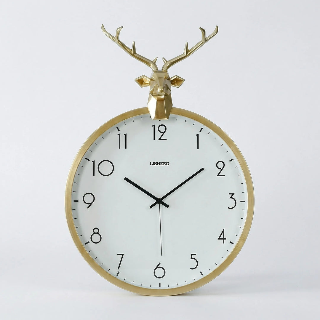 Modern round wall clock, minimalist design. A stylish decorative accent perfect for office or living room decor.