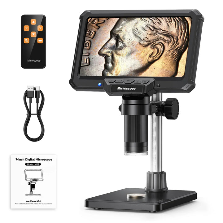 Versatile digital magnifying tool for electronics, PCB diagnostics, coin identification, and fine soldering.