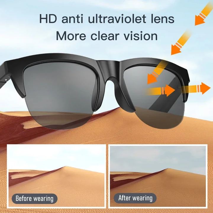 Unisex smart sunglasses delivering HIFI audio & Bluetooth connectivity for calls & music.