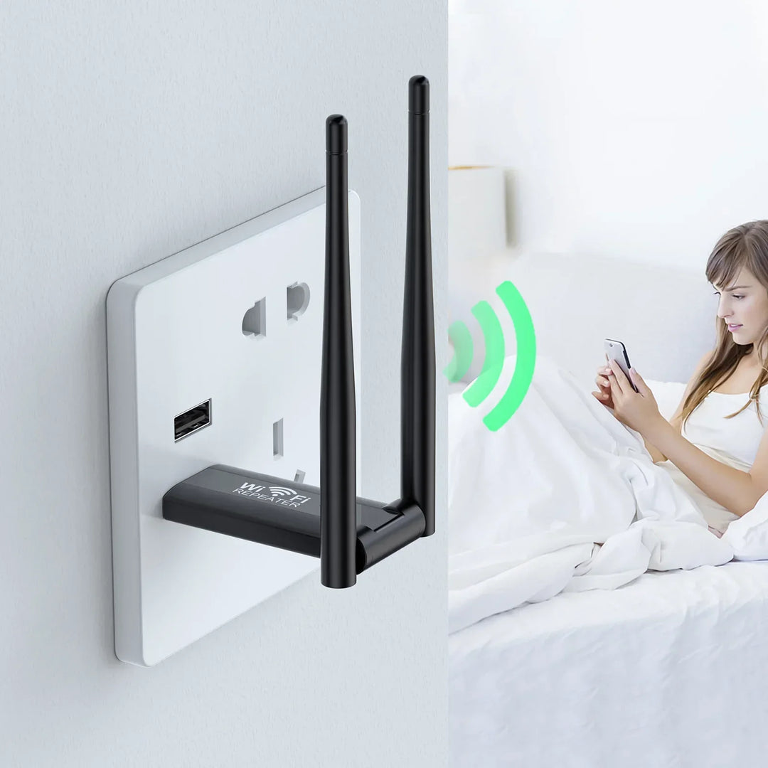 Dead zone killer: Tavvitaimp18 USB powered WiFi range extender, 300Mbps signal booster for robust home internet.