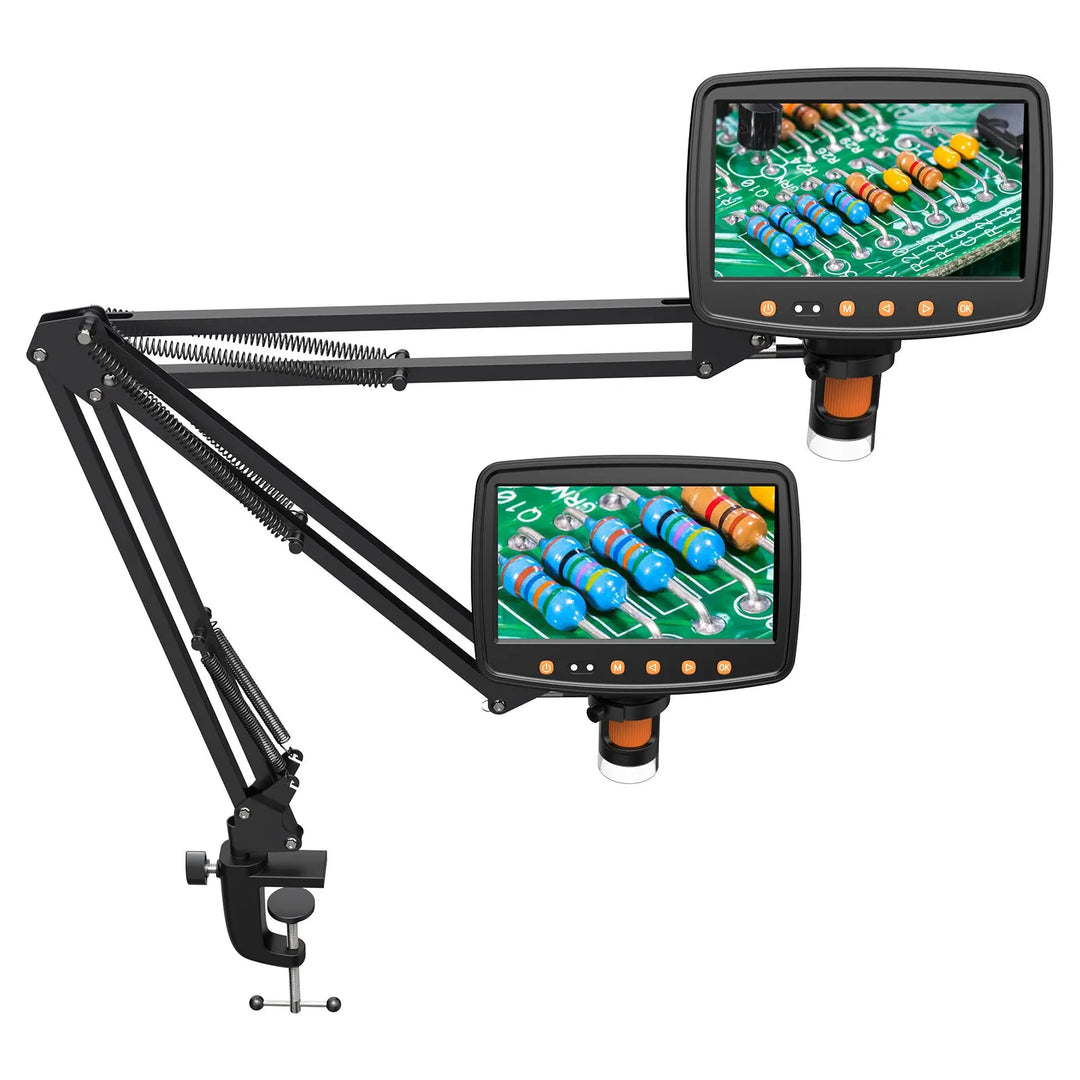 Mount your digital microscope with this universal metal arm stand for precise electronics repair & inspection.