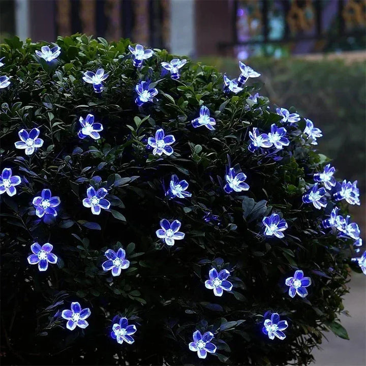 16.4 ft outdoor solar blossom string lights, perfect for enchanting garden & patio decor.