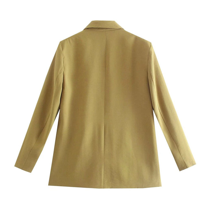 Stylish women's double-breasted blazer, perfect for dynamic spring and summer looks.