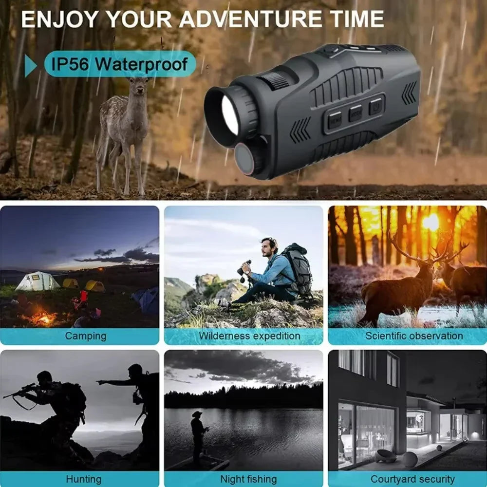 Versatile unisex night vision monocular, perfect portable digital optics for camping and hunting.