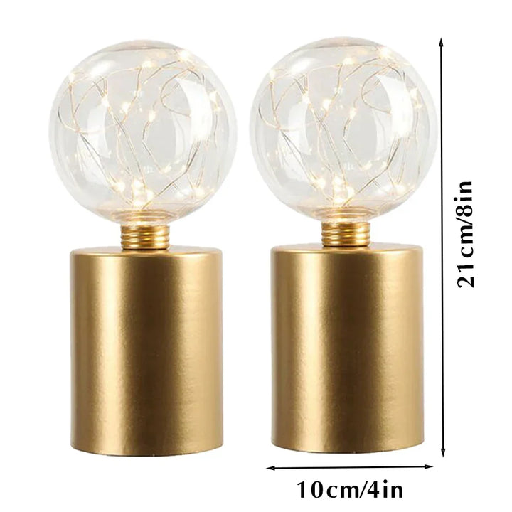 2-pack gold cordless LED lamps, perfect for creating a cozy ambiance in living rooms, bedrooms, or dining areas.