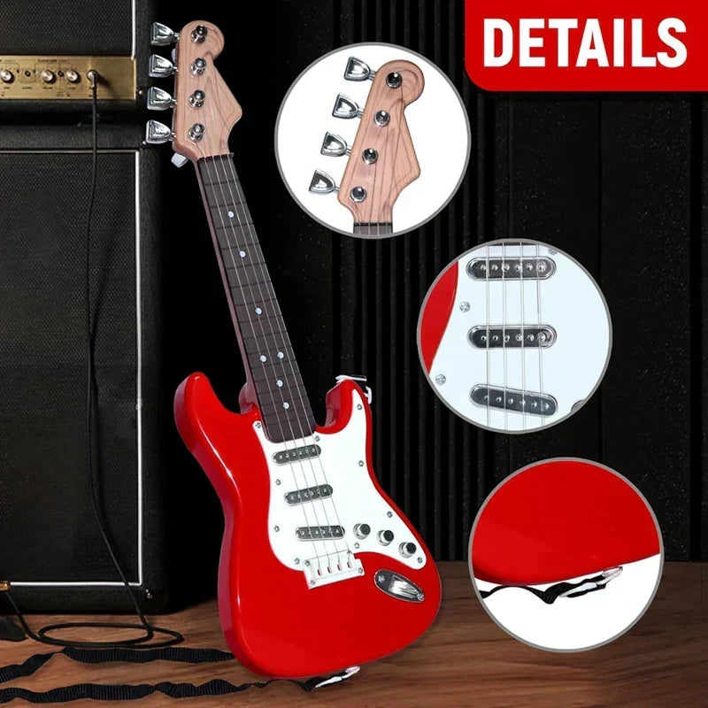 Junior electric toy guitar, a fun and educational musical instrument for creative children.