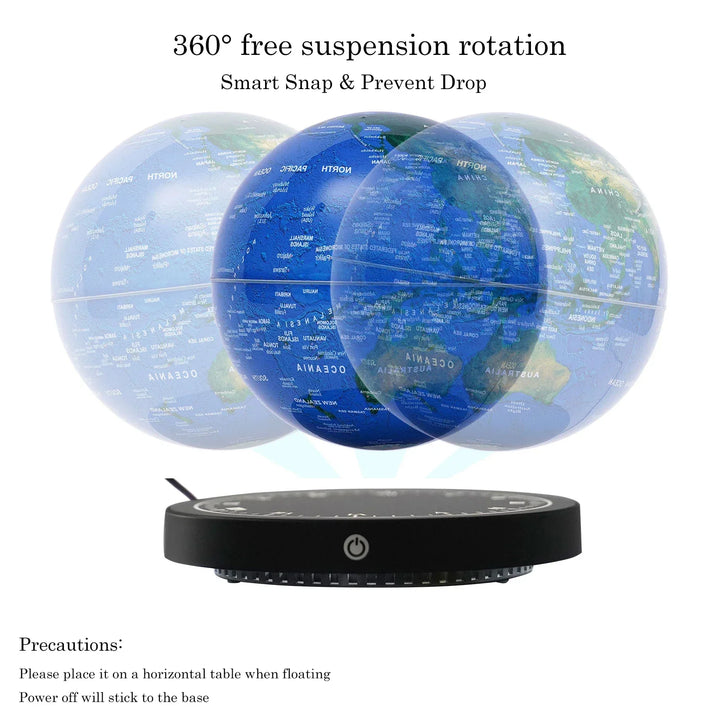 Innovative magnetic levitation globe with RGB lights, an educational & stylish tech display for any desk.