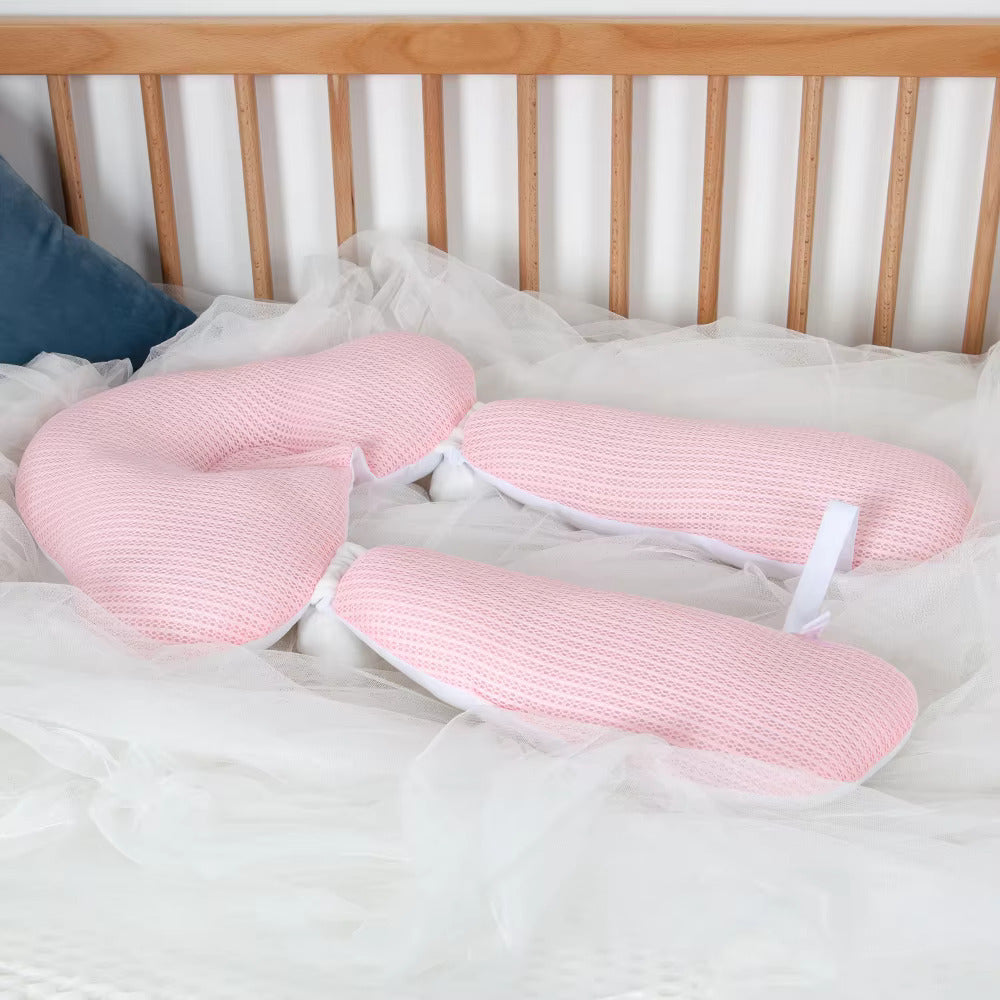 Baby comfort organic cotton U-shape head support pillow, gentle sleep for infant essentials.