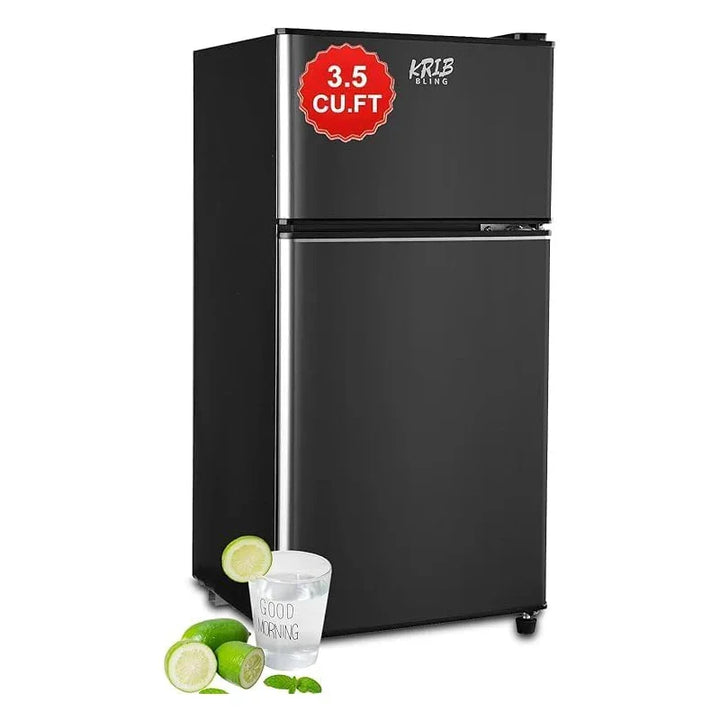Compact 2.9 Cu.Ft dual-door mini fridge with separate freezer for small apartments & dorms.