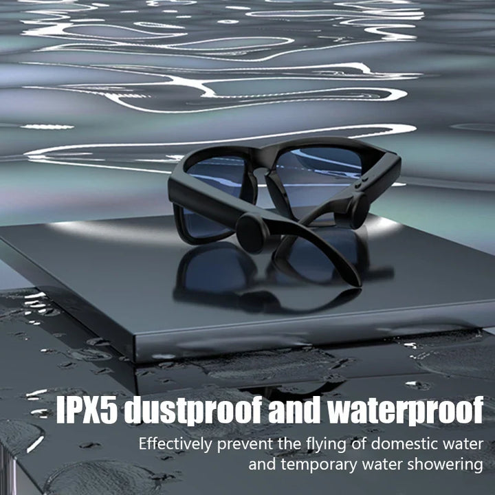 Smart Bluetooth sunglasses for active lifestyles, offering wireless music & hands-free calls outdoors.