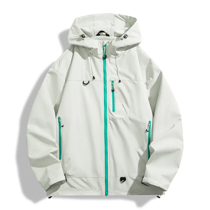 Stylish men's weatherproof ridge rain jacket, ideal for activewear & everyday outdoor exploration.