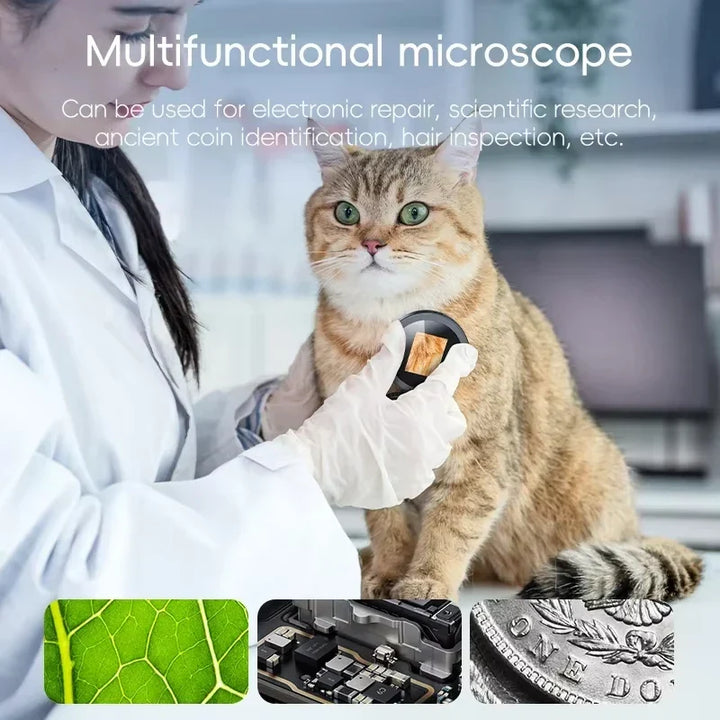 Portable high-power digital microscope for jewelry inspection, coin collecting, and gemstone analysis.