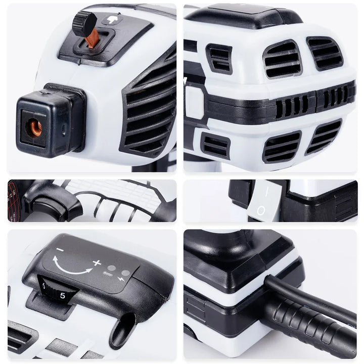 Gray Tavvitaimp18 portable arc welder for home projects. Efficient 4600W electric welder for DIY metal work.