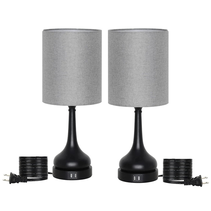 Set of 2 personalized touch-control USB lamps with custom photos & wooden bases, perfect for couples.
