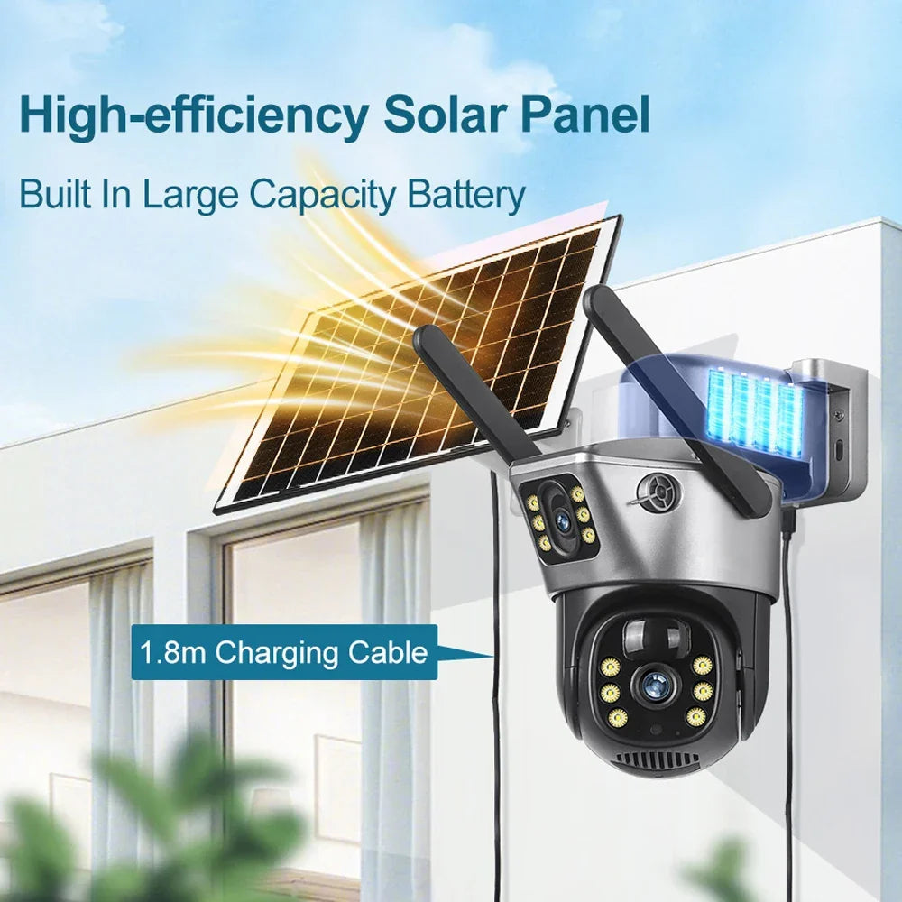 Wireless home security: Tavvitaimp18 Solar Outdoor Camera with 4G/WiFi, motion detection & night vision.