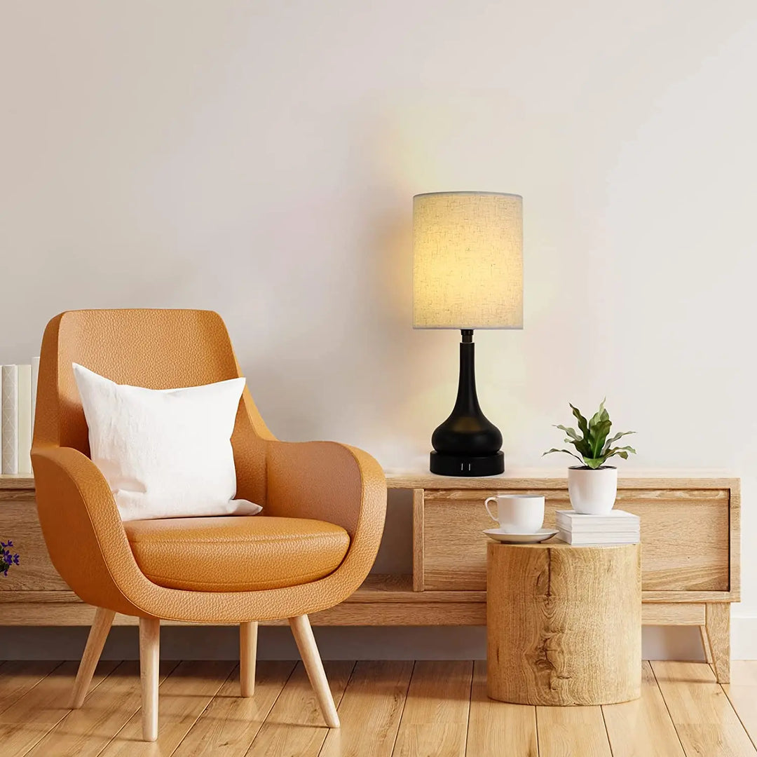Elegant gray personalized LED lamp, touch-control USB powered, custom photo night light for home.