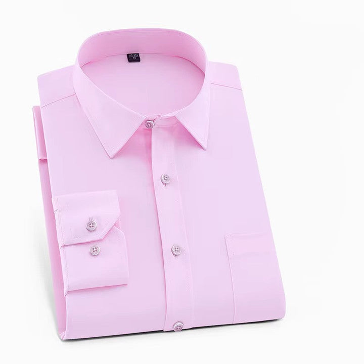 Classic men's smart casual button-down shirt. Elevate your menswear with this versatile long-sleeve office top.