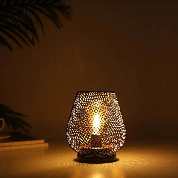 Close-up of a modern LED lantern from the set, portable and battery operated for versatile home & event decor.