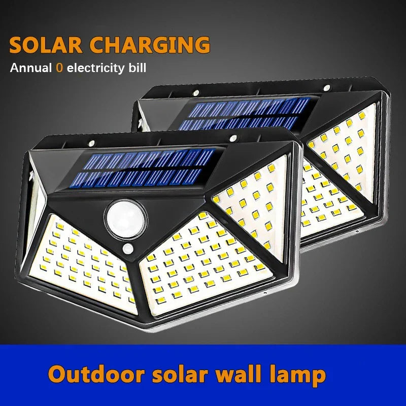 Efficient waterproof solar motion sensor light for enhanced home security & garden lighting. LED-powered.