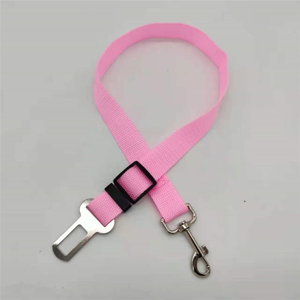 Dogs' car safety seatbelt, adjustable pet travel restraint. Durable dog car harness for peace of mind on roads.