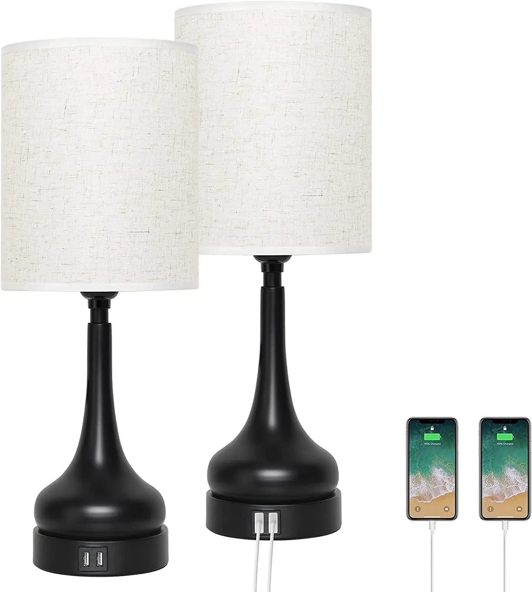 Custom photo touch-control LED lamps (set of 2) with wooden bases, USB powered, anniversary & birthday gifts.