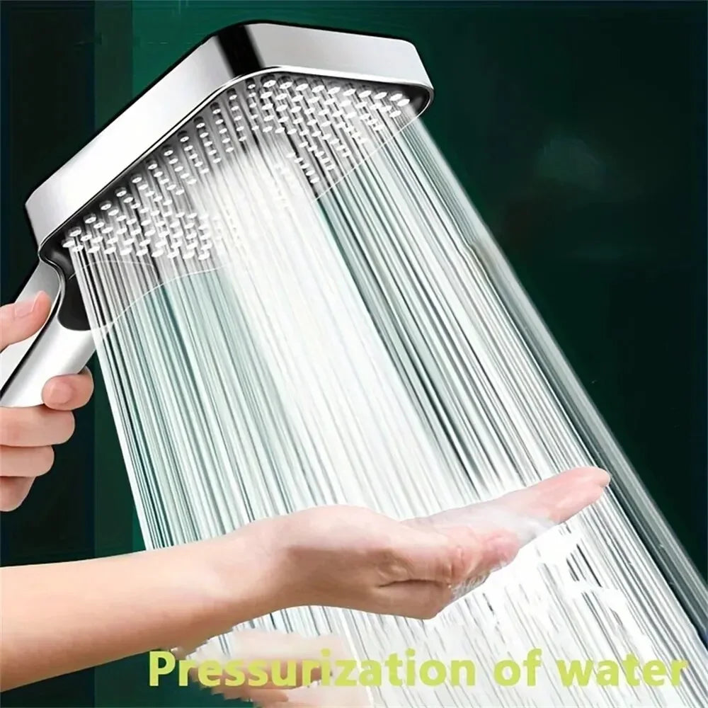 High pressure, water-saving rainfall shower head for an easy bathroom upgrade & spa experience.