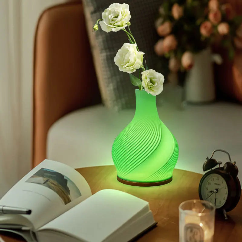 USB LED decorative vase lamp, a beautiful accent light for living rooms and modern home decor settings.
