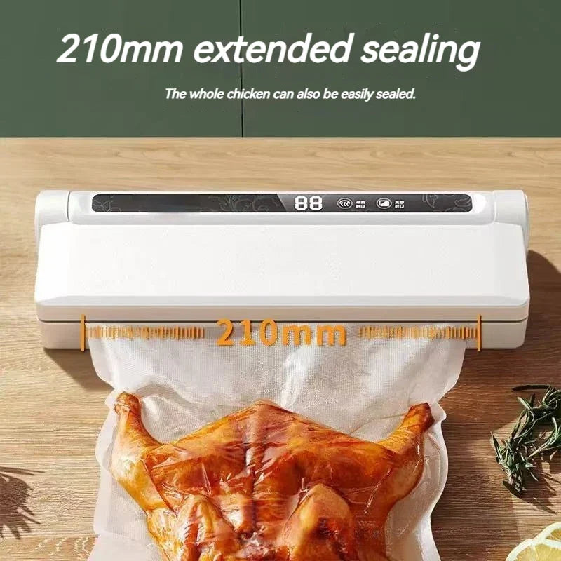 Automatic food vacuum sealer to extend freshness, ideal for meal prep and long-term storage.