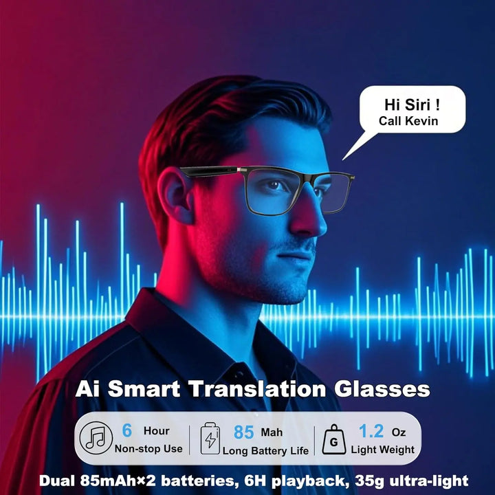 Tavvitaimp18 smart glasses: a language translator with photochromic lenses, perfect for travel & enhancing global communication.