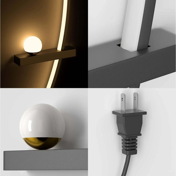Pair of LED wall lights with custom photo decor. USB powered, warm white glow for bedroom, perfect personalized gift.