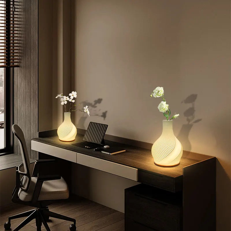 Versatile LED vase lamp, USB powered, providing adjustable ambient light for any home decor style.