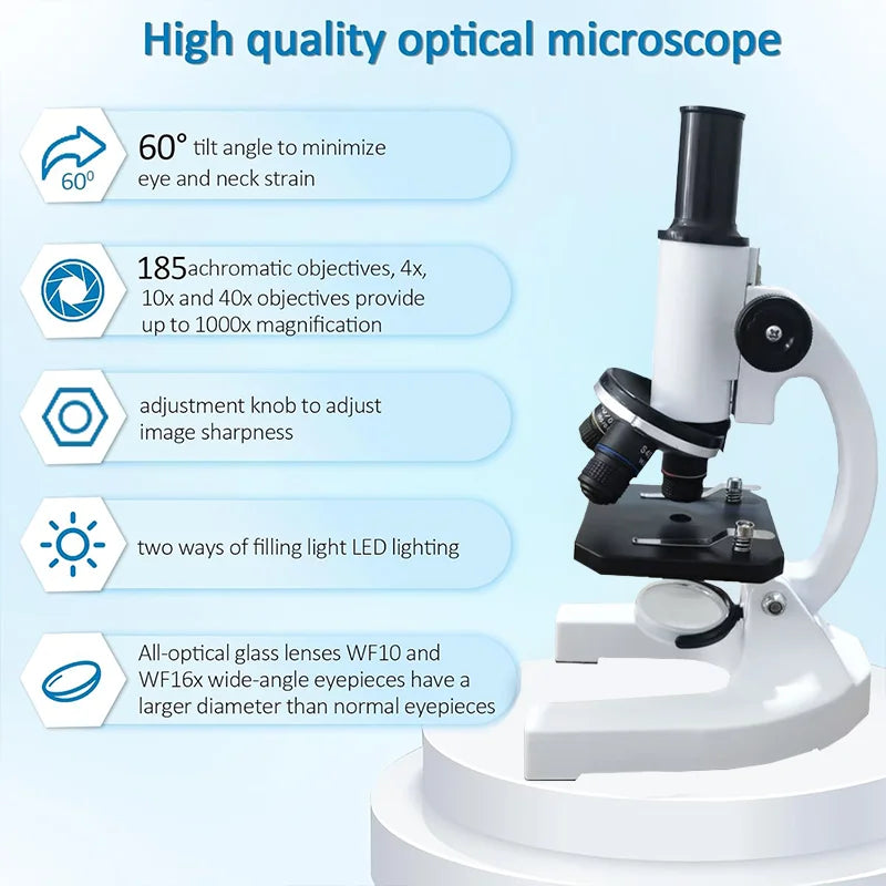 Comprehensive educational microscope kit for students & hobbyists. 40X-2000X magnification for science.