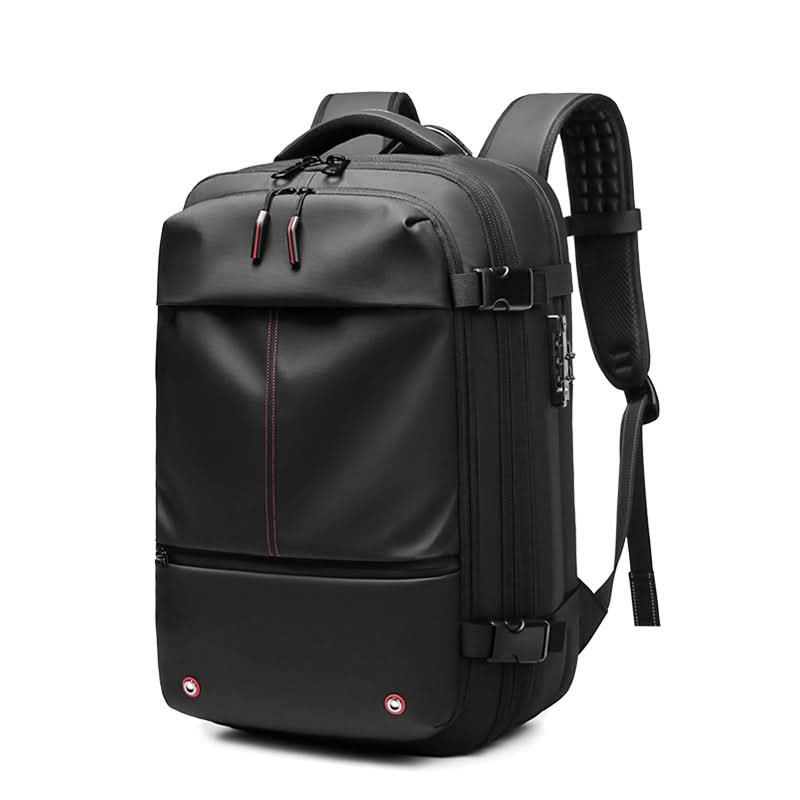 Unisex compressible laptop backpack for smart travel, ideal for daily commute, work, and flights.