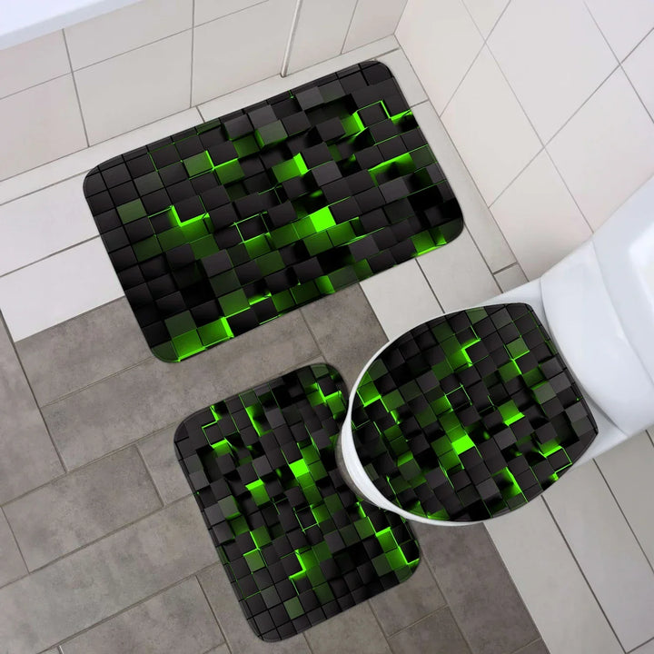 Complete bathroom decor: 4-piece waterproof shower curtain set with non-slip mat for a fresh, coordinated look.