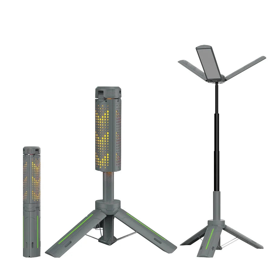 Portable 1000 lumen rechargeable LED lantern & work light, ideal for camping, emergencies, and outdoor use.