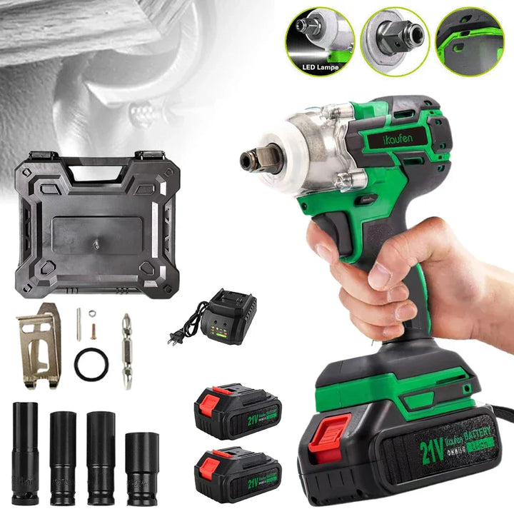 Robust 21V electric impact wrench power tool, offering superior torque for stubborn nuts and bolts.