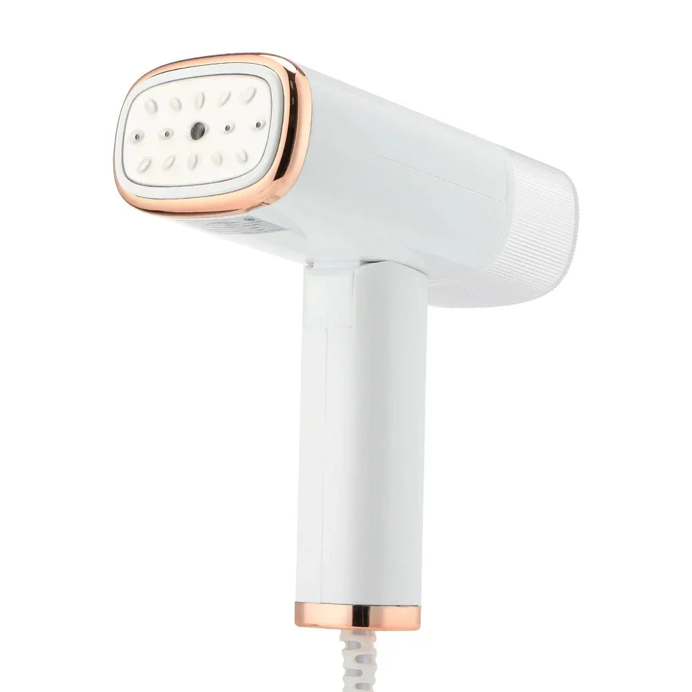 White Tavvitaimp18 portable handheld garment steamer, fast heat, ideal for travel & quick wrinkle removal.