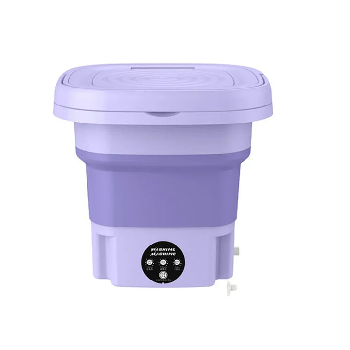 Delicates-friendly purple portable mini washer, featuring a spin dryer for quick, efficient laundry.