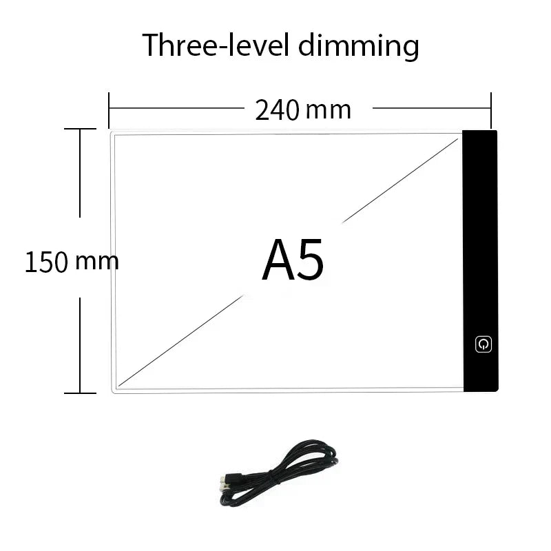 Versatile USB art pad light box, great for tracing, drawing, and diamond painting for all skill levels.